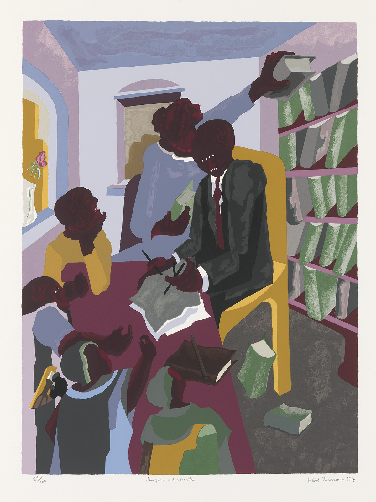JACOB LAWRENCE (1917 - 2000) Lawyers and Clients.
